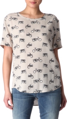 EQUIPMENT Riley motorcycle-printed top