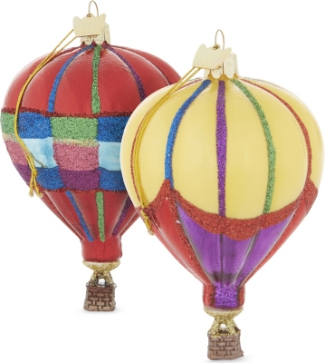 HANGING ORNAMENT - Hot air balloon Christmas decorations set of three