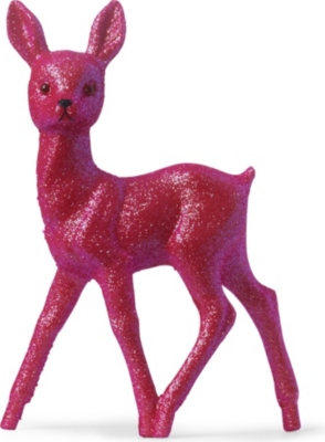 CHRISTMAS Glitter reindeer ornament pink
