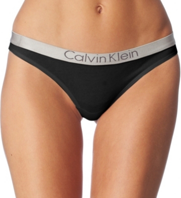 CALVIN KLEIN Metal chrome logo thong