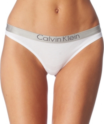 CALVIN KLEIN Metal chrome logo thong