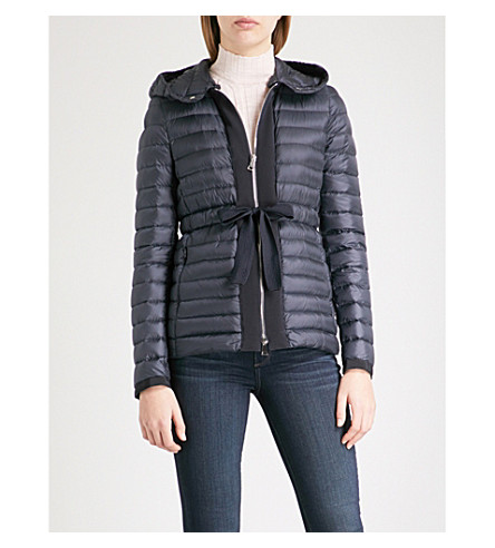 moncler black shell and wool blend jacket moncler black shell and wool blend jacket