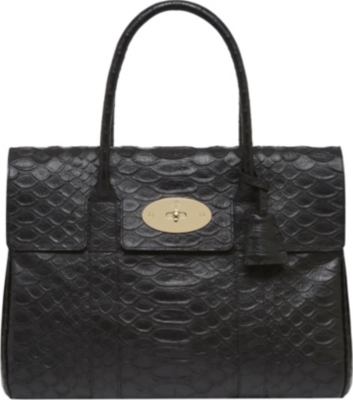 MULBERRY Bayswater silky snake-print handbag