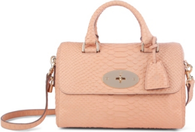 MULBERRY Del Rey small silky snake-print bowling bag