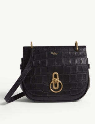 mulberry amberley black croc