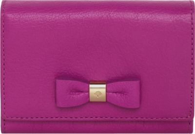 MULBERRY Bow glossy goat leather French purse