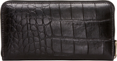 MULBERRY Croc-embossed wallet (Black