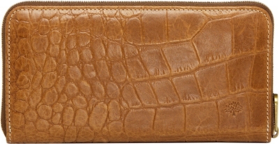 MULBERRY Croc-embossed wallet (Oak