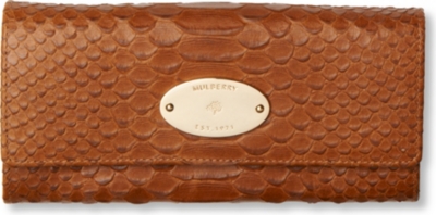 MULBERRY Silky snake-print wallet