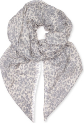MULBERRY Scribbly Leopard modal scarf