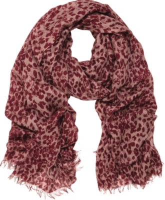 MULBERRY Scribbly Leopard modal scarf