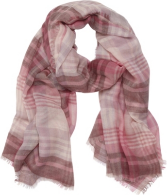 MULBERRY Check-print cashmere and wool-blend scarf