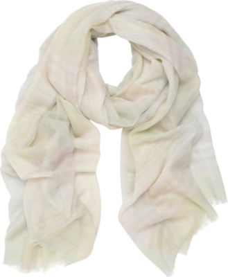 MULBERRY Check-print cashmere and wool-blend scarf