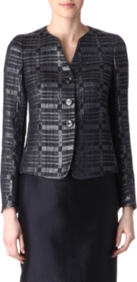 ARMANI COLLEZIONI Metallic collarless jacket