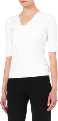 ARMANI COLLEZIONI Jersey cowl-neck top