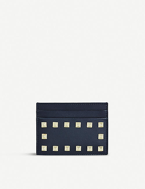 VALENTINO GARAVANI: Rockstud studded leather card holder