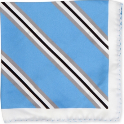 TIGER OF SWEDEN Stripe silk pocket square