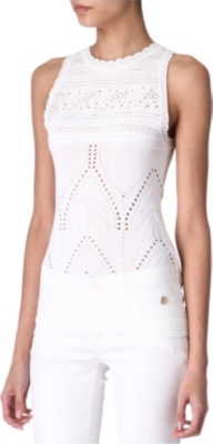 ROBERTO CAVALLI Pointelle knitted top