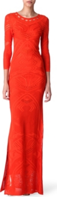 ROBERTO CAVALLI Crochet-knit maxi dress