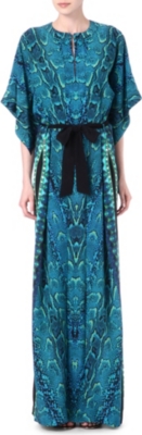 ROBERTO CAVALLI Python-print silk maxi dress