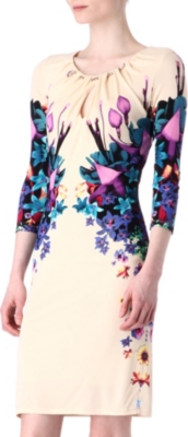 ROBERTO CAVALLI Floral Snake crepe-jersey dress