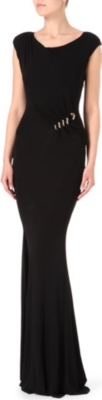 ROBERTO CAVALLI Snake-embellished maxi dress