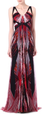 ROBERTO CAVALLI Printed silk-chiffon gown