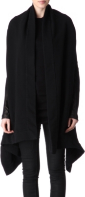 RICK OWENS Leather-panelled jacket