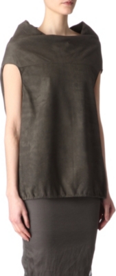 RICK OWENS Drawstring leather top