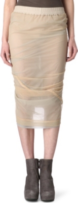 RICK OWENS Ruched midi skirt