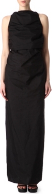 RICK OWENS Ruched-back maxi dress