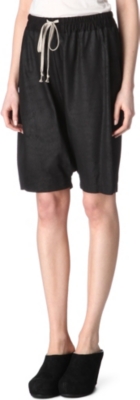 RICK OWENS Leather shorts
