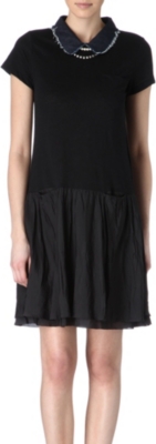 SACAI Embellished-neck dress