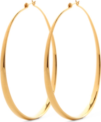 TOM BINNS Oversized gold-plated hoop earrings