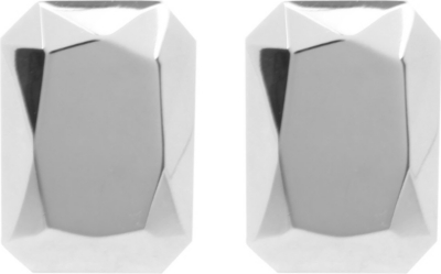 TOM BINNS Sterling silver-plated clip-on earrings