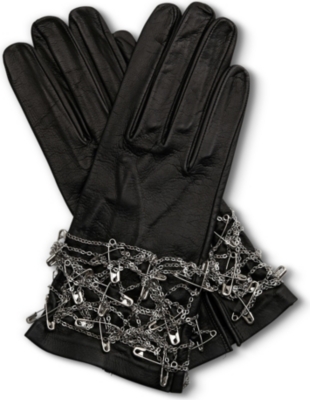 TOM BINNS Safety pin gloves (Black