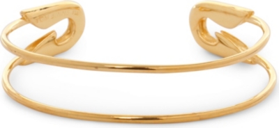 TOM BINNS Safety pin 24ct gold-plated cuff