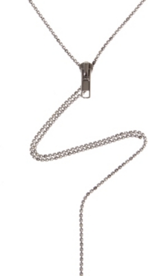 TOM BINNS Zip sterling silver drop necklace