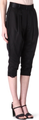 UNDERCOVER Cropped lace-detail trousers