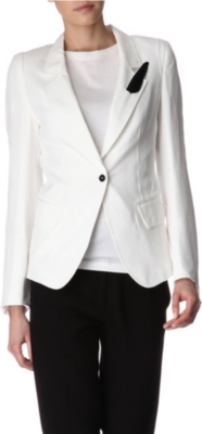 ANN DEMEULEMEESTER Feather-detail blazer