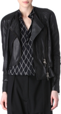HAIDER ACKERMANN Detached-hem leather jacket