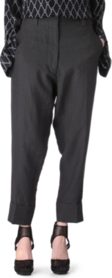 HAIDER ACKERMANN Cropped linen trousers