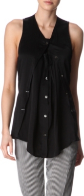 ANN DEMEULEMEESTER Silk-satin top