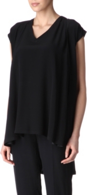 MAISON MARTIN MARGIELA Capped-sleeve silk top