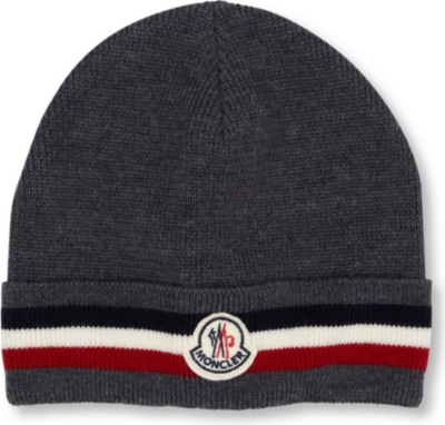 MONCLER Striped beanie (Grey