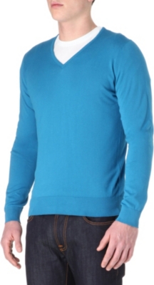 JOHN SMEDLEY Bampton slim-fit v-neck jumper