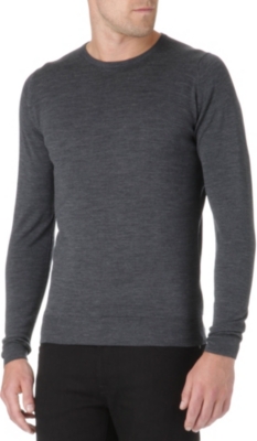 JOHN SMEDLEY Crew-neck slim-fit wool jumper