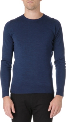 JOHN SMEDLEY Crew-neck slim-fit wool jumper