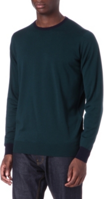 JOHN SMEDLEY Consul contrast-trim merino jumper
