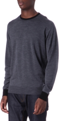 JOHN SMEDLEY Consul contrast-trim merino jumper